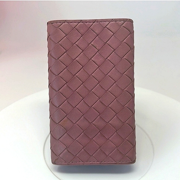 AUTHENTIC BOTTEGA VENETA MAUVE LEATHER KEY HOLDER  EUC - Picture 3 of 6